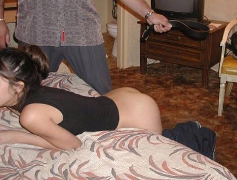 Bare Ass Whipping With A Belt - Spanked on the butt - Nude pics